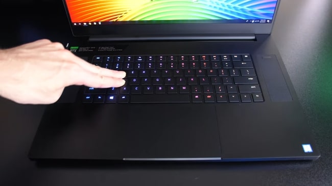 Keyboard flex when pushing it down hard at the center of it.