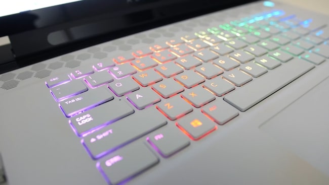 Pretty attractive RGB backlighting on the keyboard. Not just primary but also secondary functions have light up.